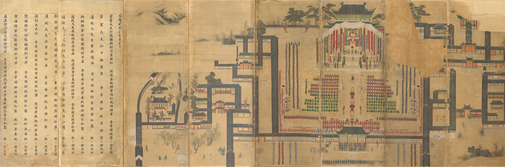 《궁중하연도병풍(都城大地圖)》. 152x182㎝, 국립중앙박물관 소장, 소장품번호 본관 8221